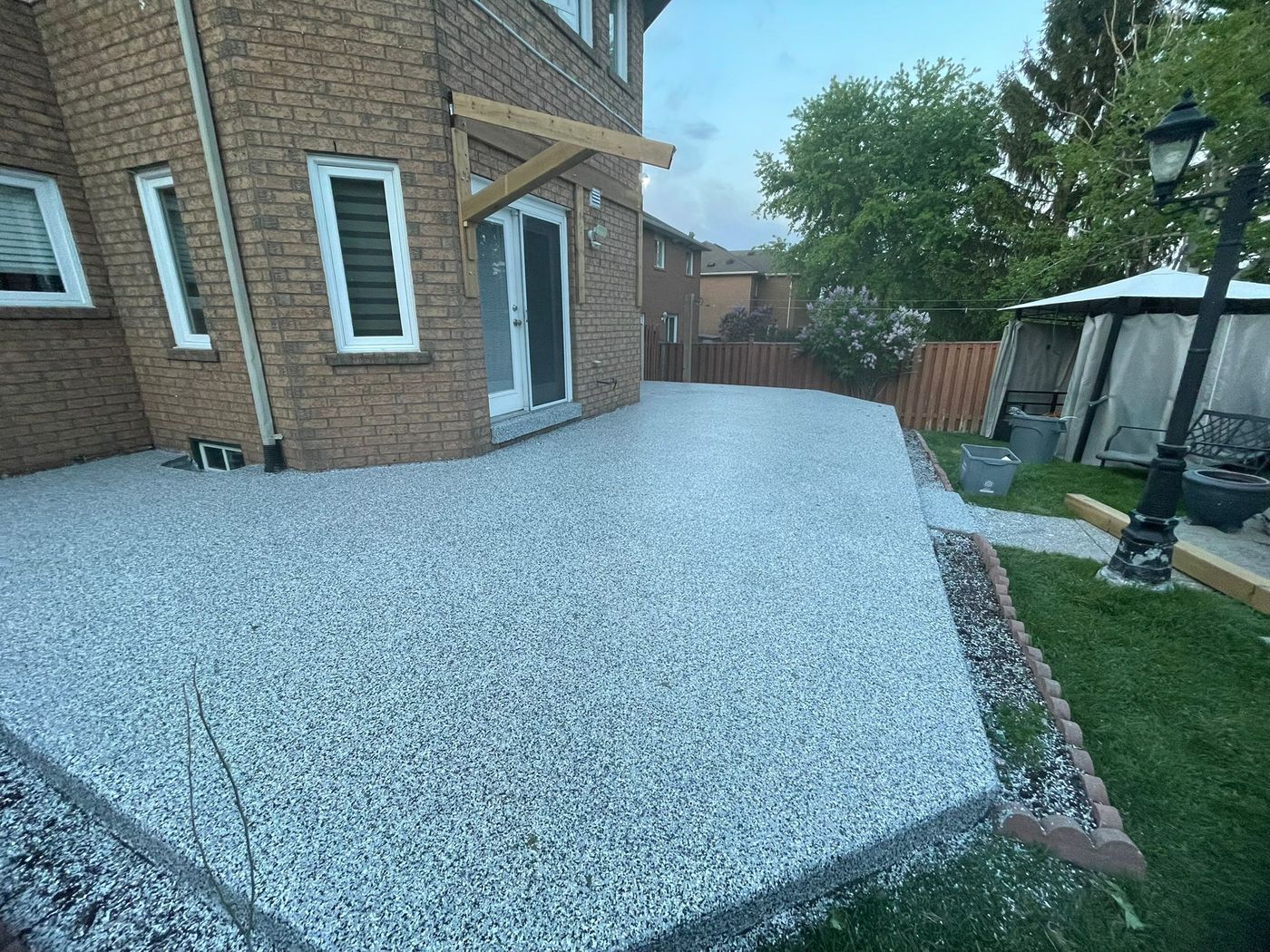 Backyard patio epoxy coating