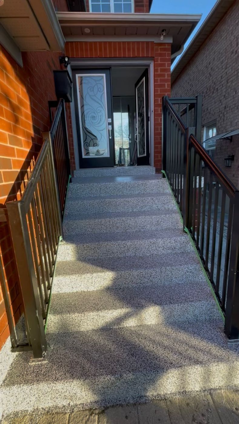 Front stairs epoxy coating